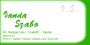 vanda szabo business card